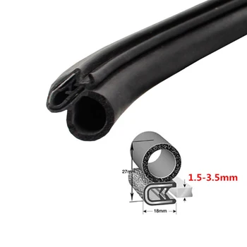 

1 Roll Black Rubber Seal Car Doors Trunk Lip Edge Protector Strip Waterproof Anti-Noise Strip Interior Exterior Parts 5m
