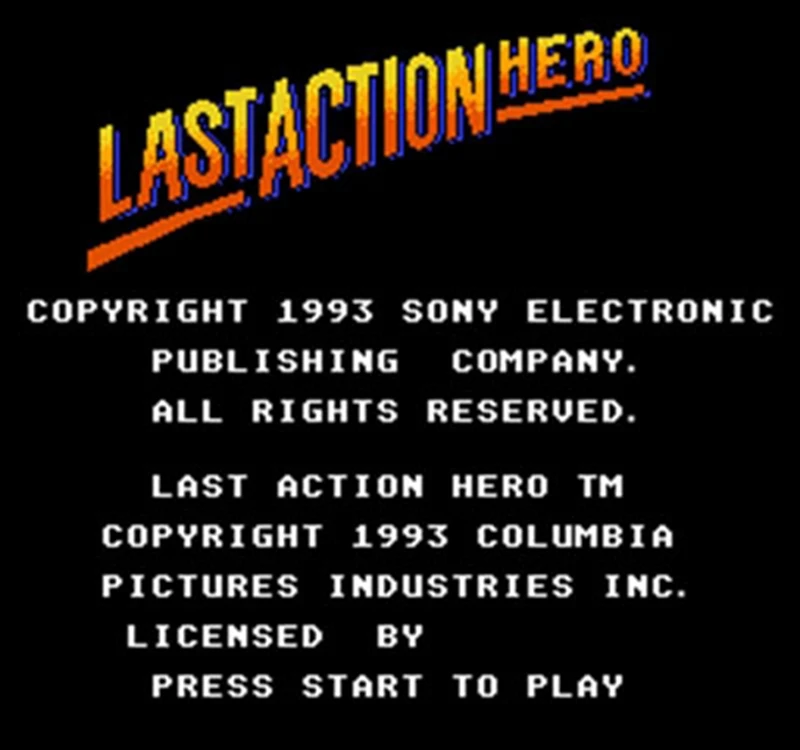 Игральный картридж Last Action Hero 60 Pins Английская версия для 8-битной игровой консоли