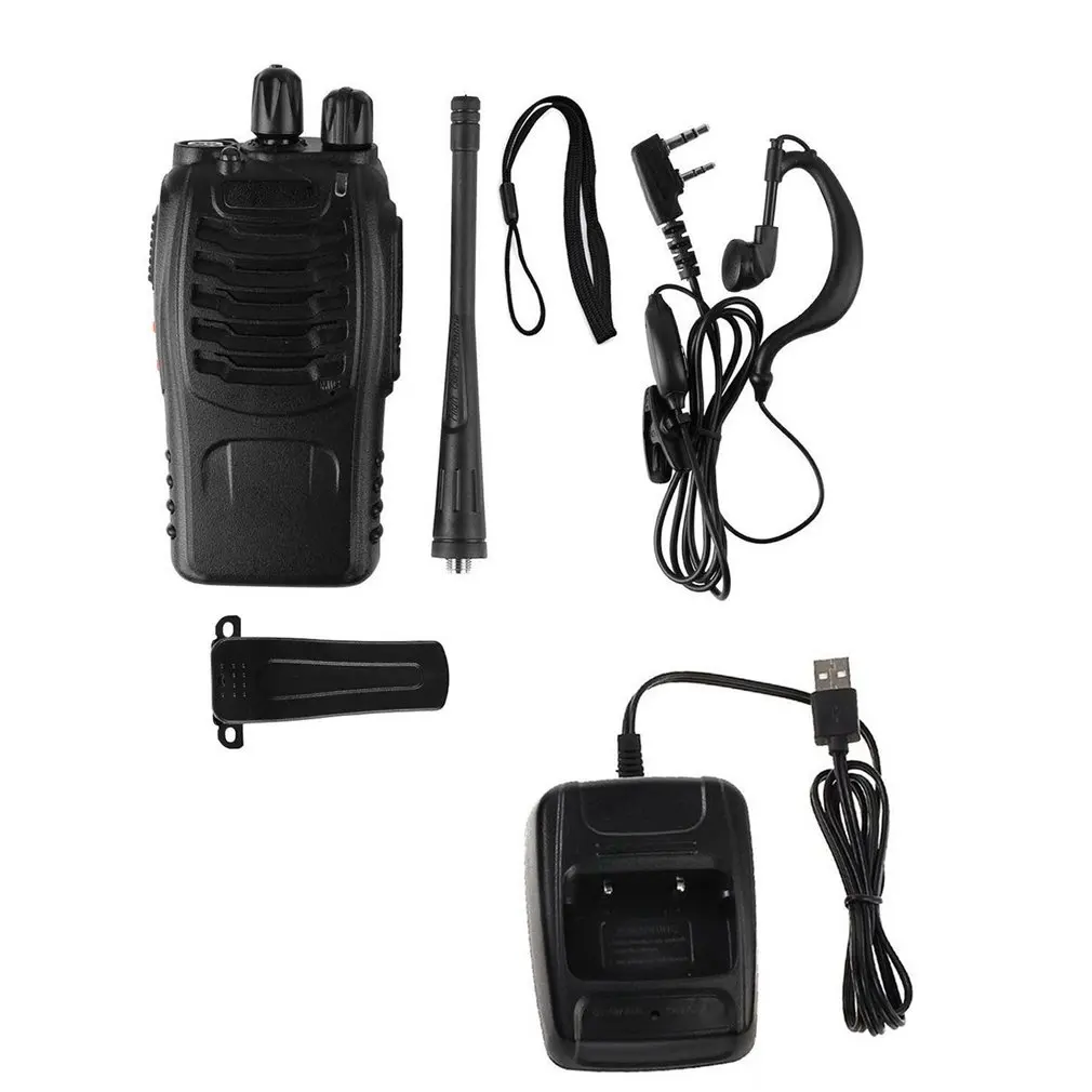 Зарядка через usb Baofeng BF-888S UHF 400-470 МГц 2-передающая радиоустановка twee 16CH иди и болтай Walkie Talkie с микрофоном FM трансивер Walkie Talkie двухстороннее радио