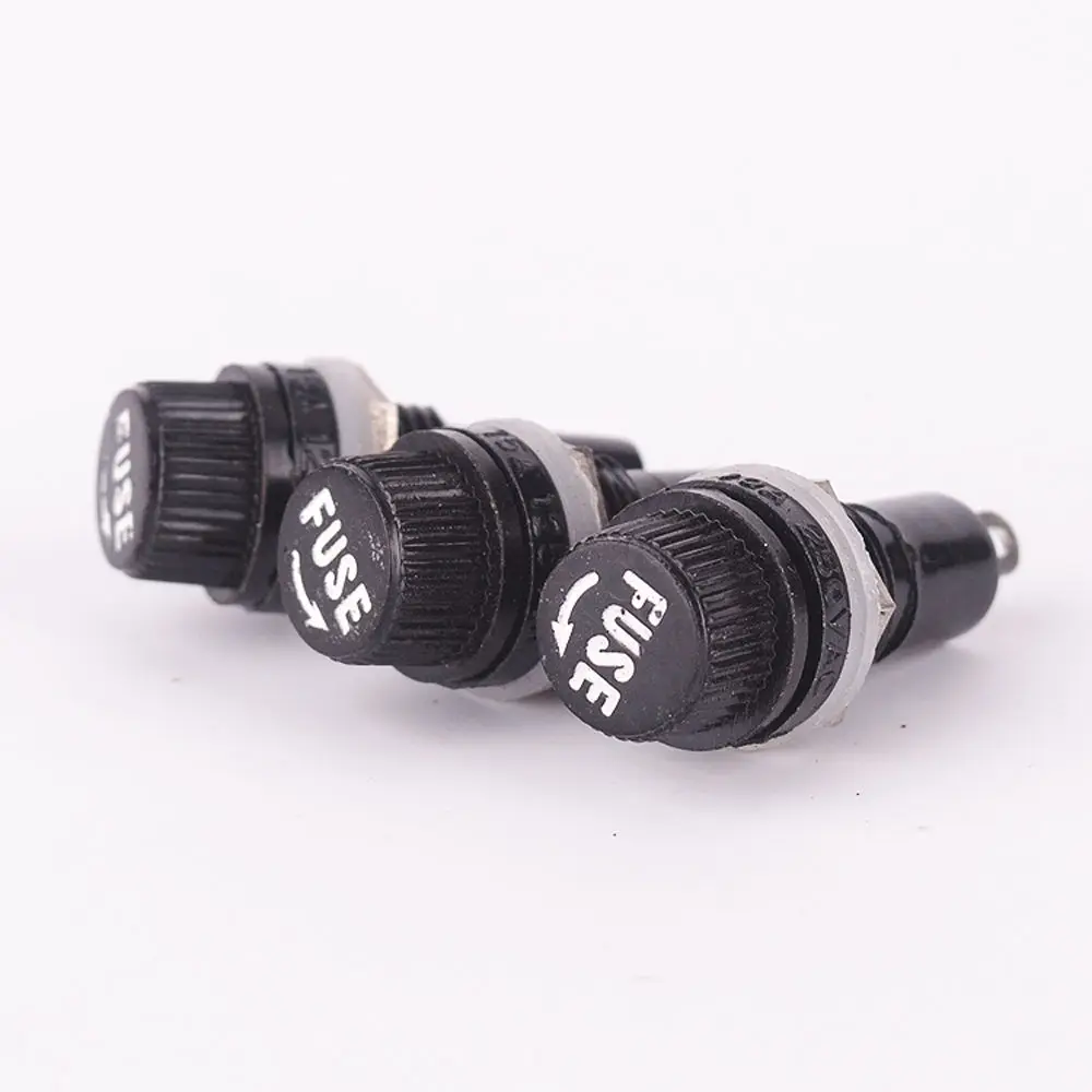 10 개 5*20mm 유리 퓨즈 홀더 5*20 보험 패널 마운트 퓨즈 홀더에 대 한 검은 보험 튜브 소켓 퓨즈 홀더