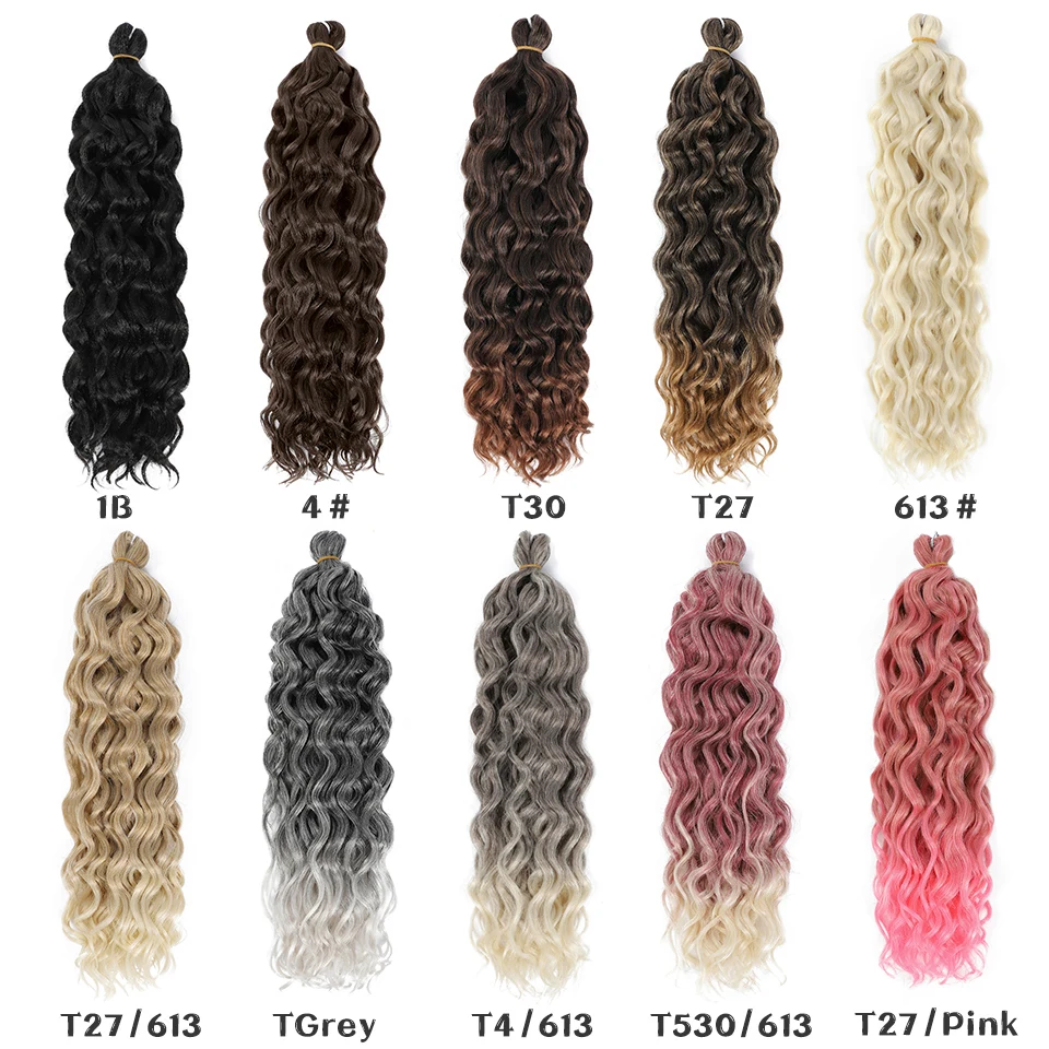 Ocean Wave Braiding Hair Extensions Crochet Braids Synthetic Hair Hawaii Afro Curl Ombre Curly Blonde Water Wave Braid For Women 2