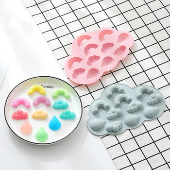 

Hot Sales Rainbow Cloud Raindrops Silicone Baking Chocolate Mold Ice Cube Mold
