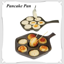 Cast Iron Stuffed Nonstick StuffedPancake Pan,Munk/Aebleskiver,House Cast Iron Griddle for Various Spherical Food