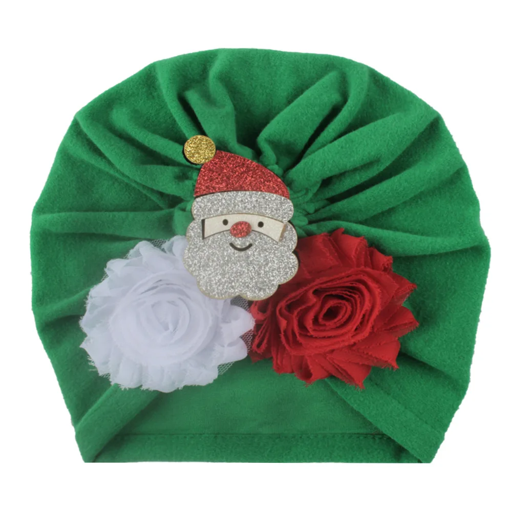 5 шт./лот, детская Рождественская шапка, зимняя вязаная детская шапочка-тюрбан, красные/белые рождественские вечерние шапки, рождественские украшения