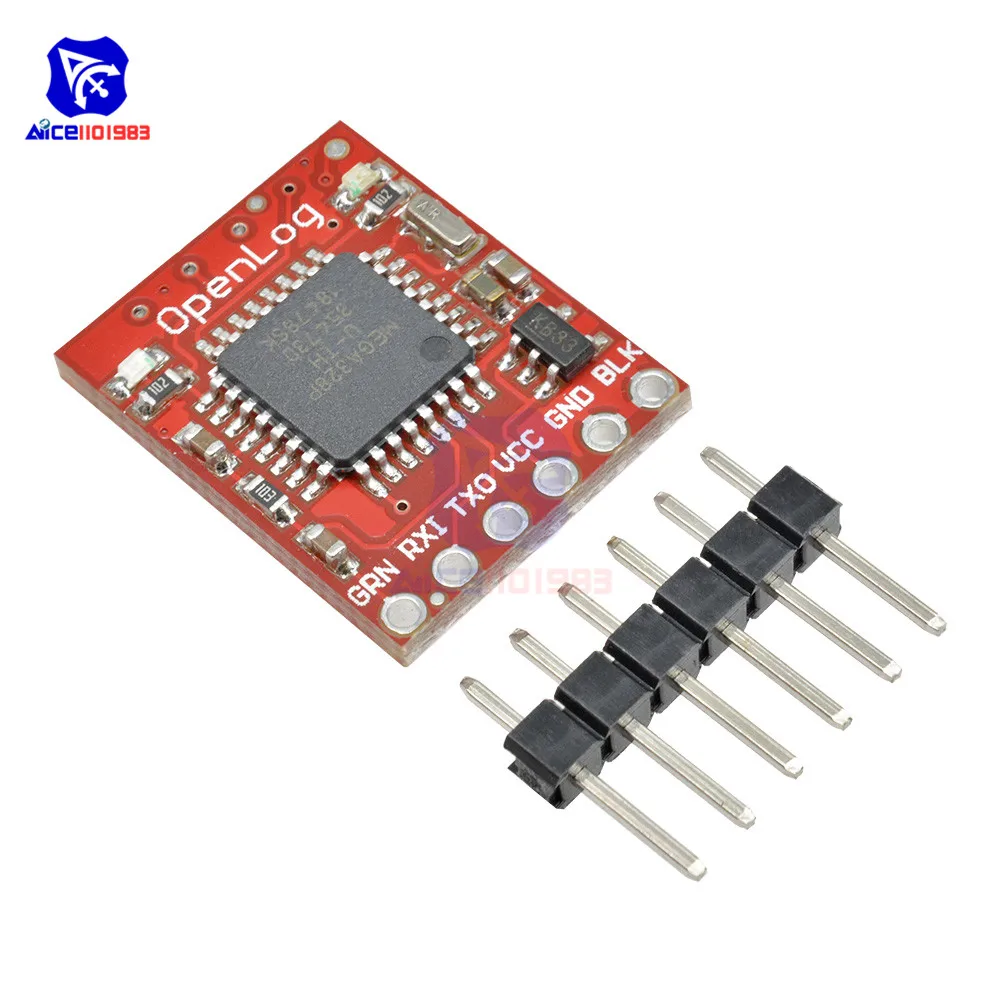 Diymor Openlog серийный регистратор данных с открытым исходным кодом ATmega328 модуль SPI Pin 16 МГц 64 г для Arduino Поддержка Micro SD
