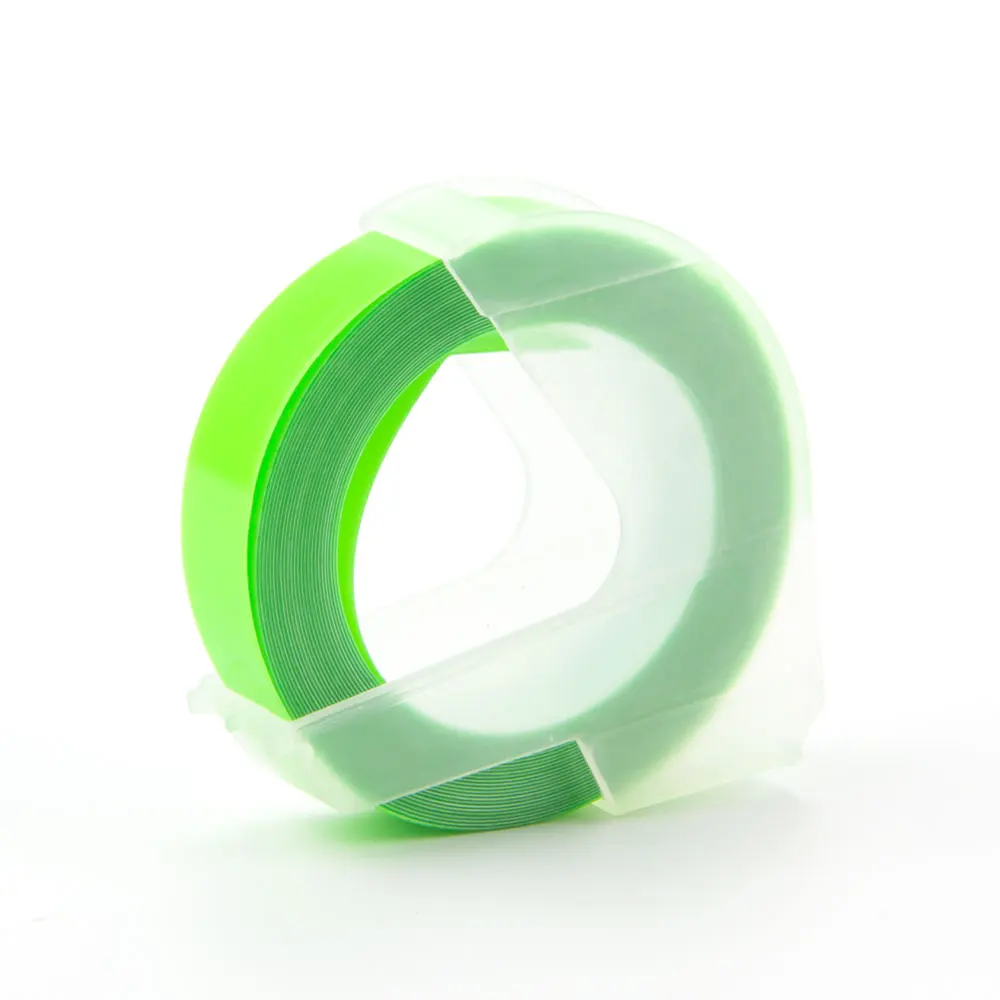 Fluorescent Green Absonic 9 мм Mixcolors Dymo 3D Пластик лента с тиснением для тиснения этикеток ПВХ этикетки Dymo 1610 12965 1880 1540 Motex E101 - Цвет: Fluorescent Green