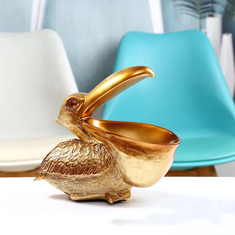 

European Style Furnishing Creative Resin Crafts Royal Bird Model Design Sundry Storage Living Room Home Decortaion Luxury Gift