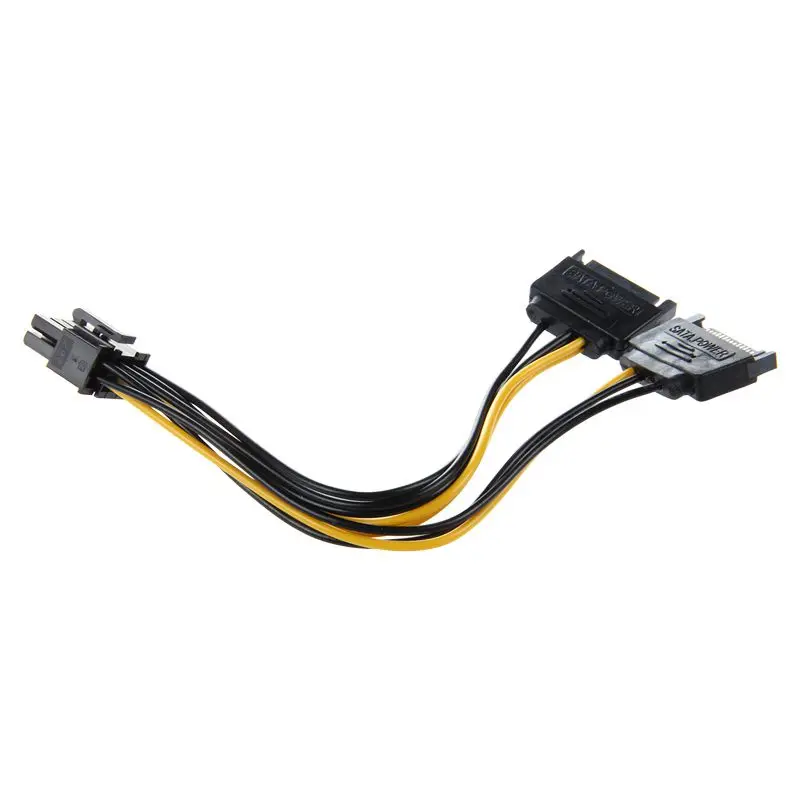 Двойной 15 Pin SATA штекерным PCIE 8Pin(6+ 2) Мужской видеокарта Мощность кабель