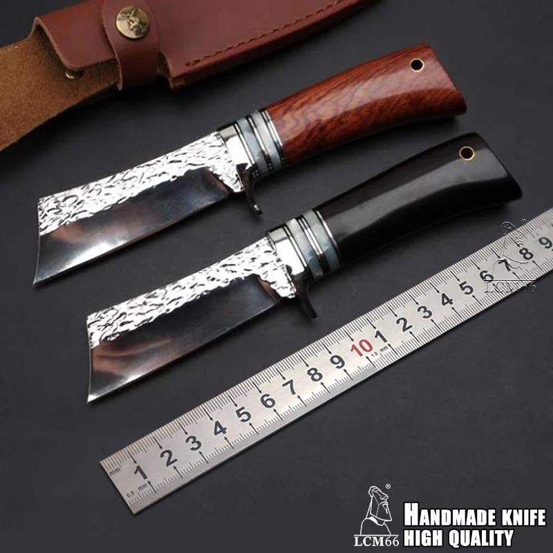 LCM66 ручная работа кованый охотничий нож Самурай уличный 59 60HRC фиксированный