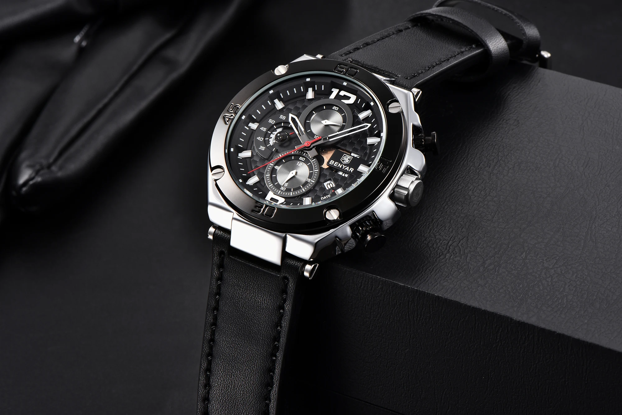 times quartz watch price BENYAR Brand Men Business Chronograph Watches 45mm Large Dial Men Quartz Wristwatch Waterproof Leather Military Clock reloj expensive quartz watches