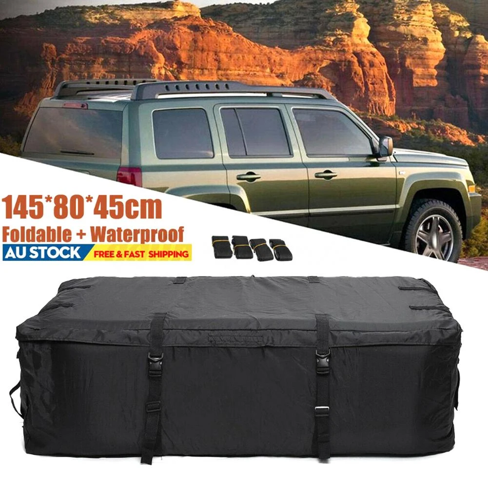 Car Top Roof Rear Trunk Suv Cargo Luggage Baggage Bag Waterproof Rooftop Luggage Carrier Black