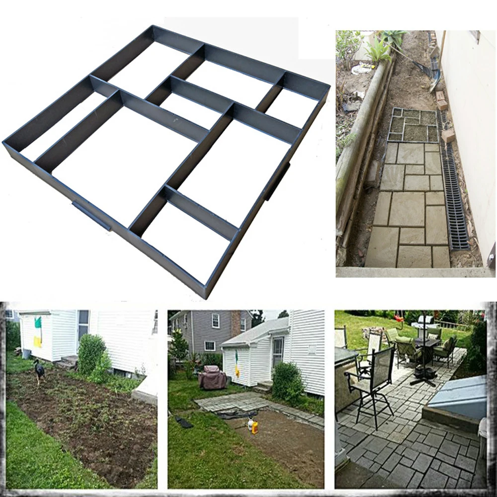 Concrete Molds Path Maker Mold DIY Reusable Concrete Paving Mold Cement Brick Stone Garden Floor Road Garden Path Maker