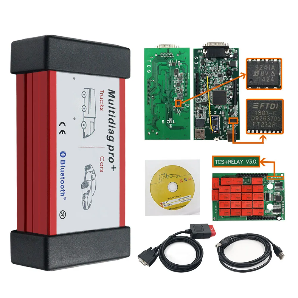 OBD2 Multidiag Pro+ с OBDII Bluetooth двойная плата Pro Plus Bluetooth 2016R1,1 бесплатно Keygen 9421A полный автомобиль/Грузовик Кабели