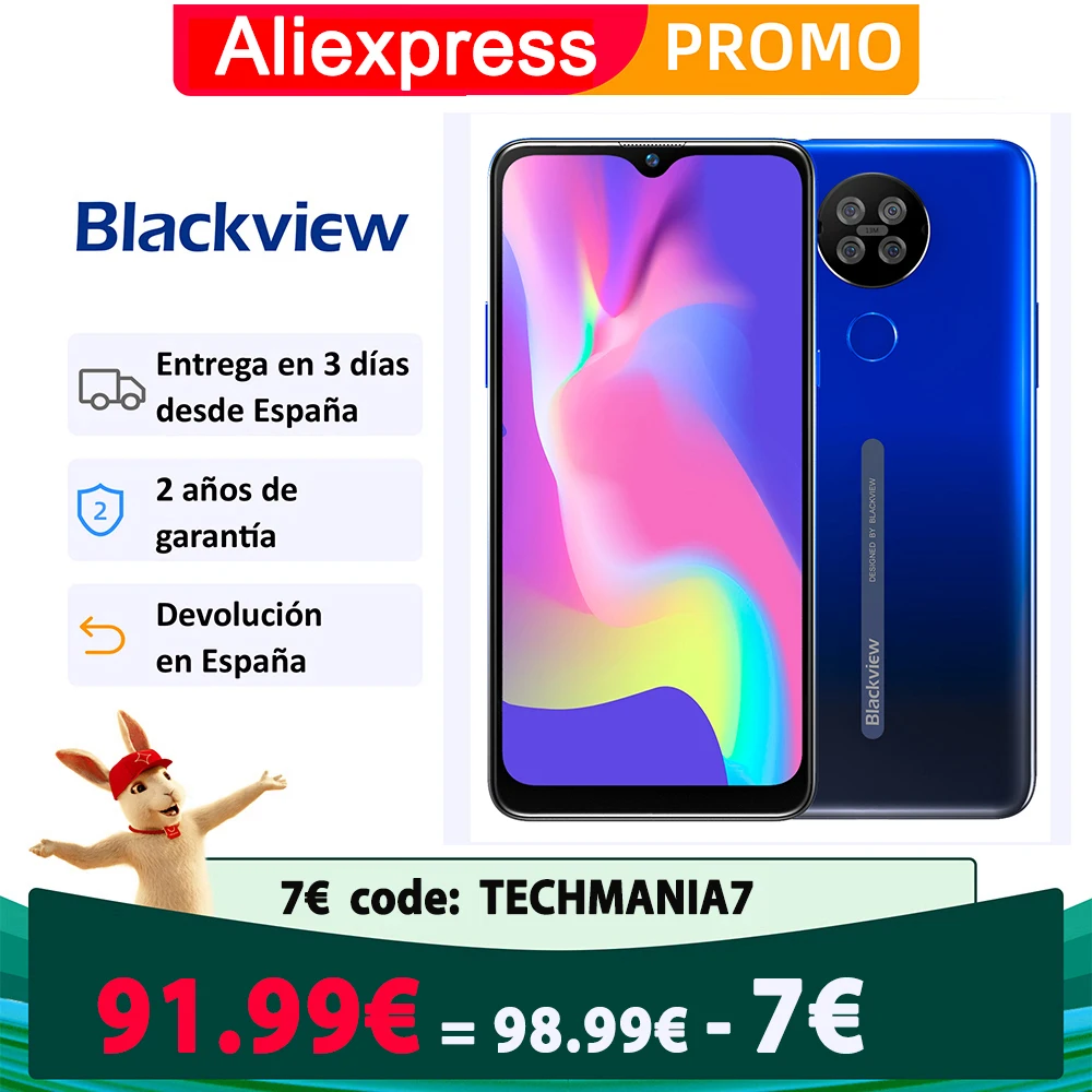 Blackview A80s Android 10 4G Teléfono móvil 4GB RAM 64GB ROM 13MP Cámara cuádruple 4200mAh Batería Smartphone