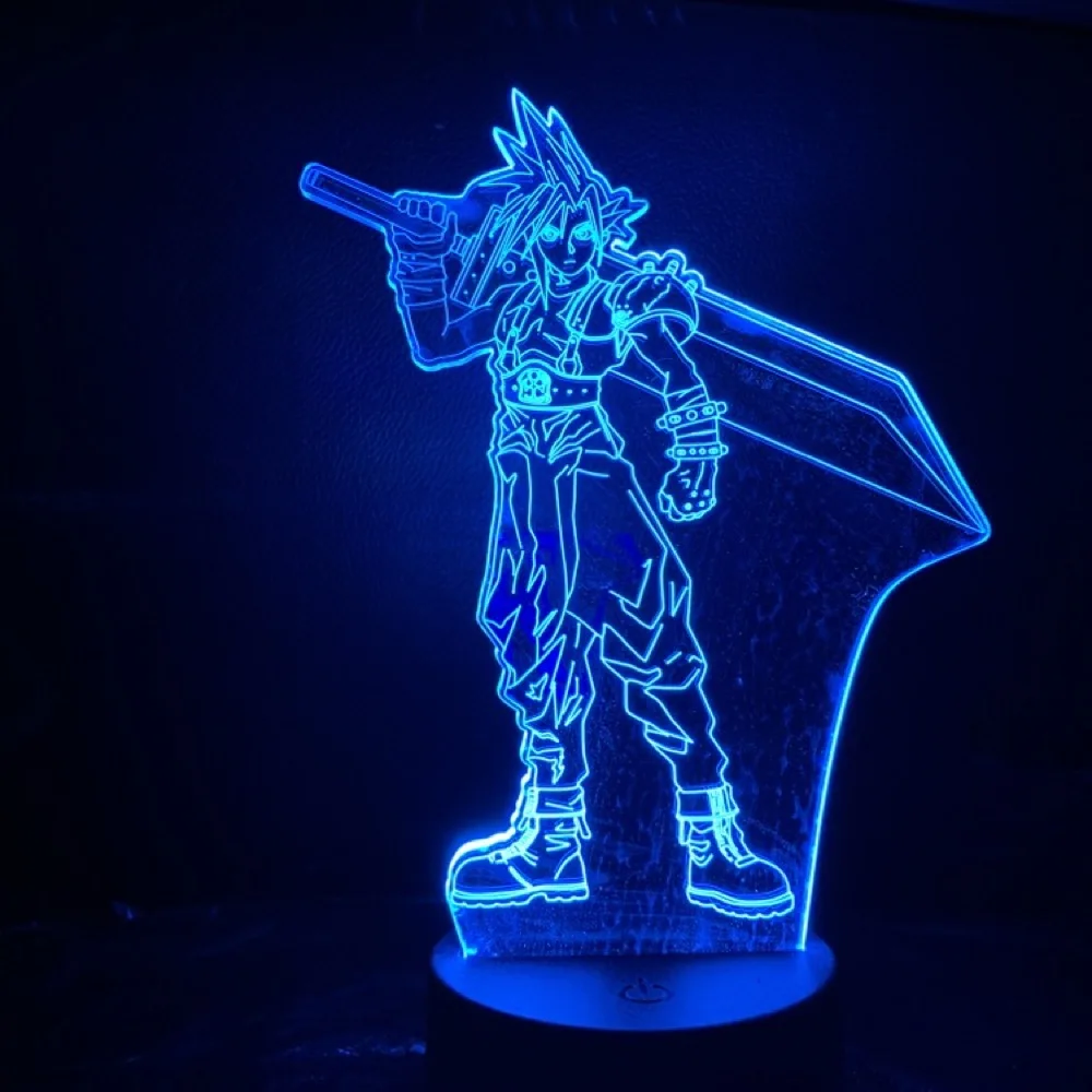 Final Fantasy детский Ночной светильник светодиодный сенсорный датчик изменение цвета подарок для детей спальня атмосфера акриловая настольная лампа прикроватная