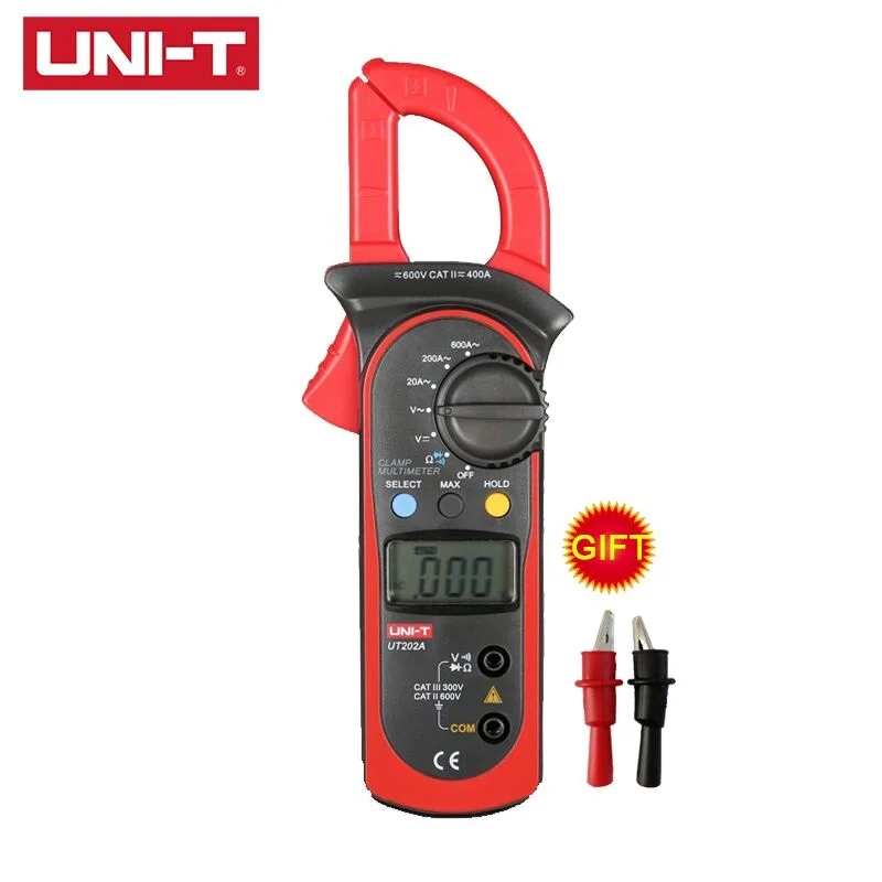 UT202A UNI-T UT201 UT202 UT202A UT203 UT204 UT204A цифровые клещи Вольтметр переменного/постоянного тока измеритель переменного тока сопротивление мульти тестер - Цвет: UT202A