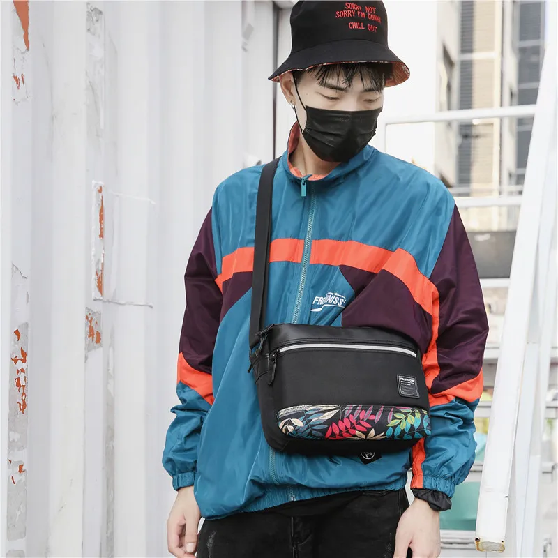 

New single-shoulder bag Korean version of casual men's bag printed design single-shoulder cross-body bag