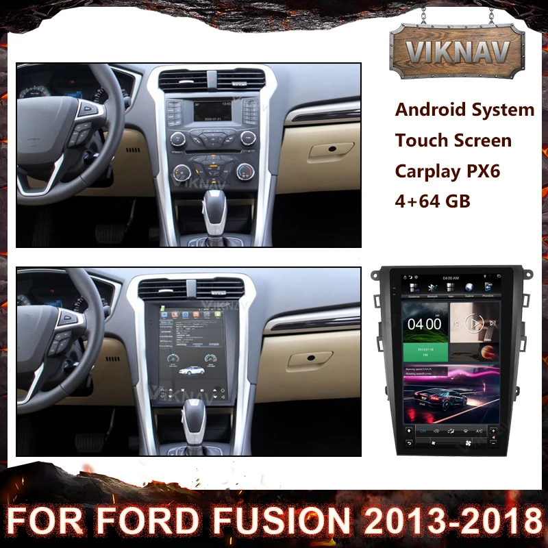 

For Ford Fusion 2013-2018 Car Radio Multimedia Video Player Navigation GPS System Andriod Vertical Screen Stereo Receiver PX6