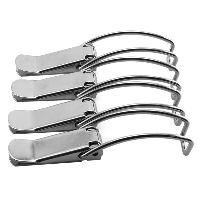 Furniture hardware toggle latches jewelry box hasps decorative latches Stainless steel spring hasp 304 stainless steel box cabinet spring lock hasp transport box tower buckle