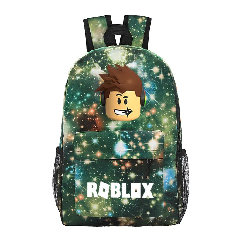 green b Nebula стиль холст ROBLOX рюкзак для подростков детей мальчиков детей студентов школьные сумки Дорожная сумка на плечо унисекс сумка для ноутбука - Цвет: green b