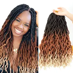 Gypsy Locs Crochet Hair Pre Looped Goddess Wavy Faux Locs African Roots Dreadlocs Synthetic Brais Hair Extension 24 Strands/Pack
