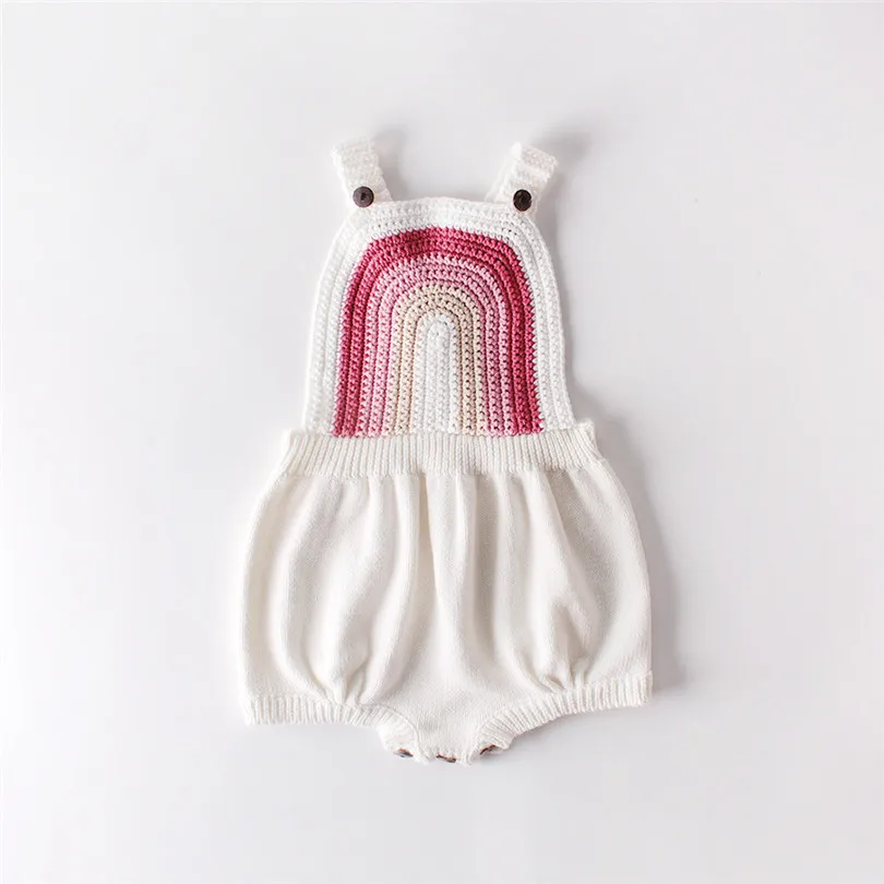 

Knitted Baby Clothes Rainbow Baby Girl Romper Sleeveless Cotton Newborn Baby Romper Baby Jumpsuit Boy Romper Baby Girl Clothes