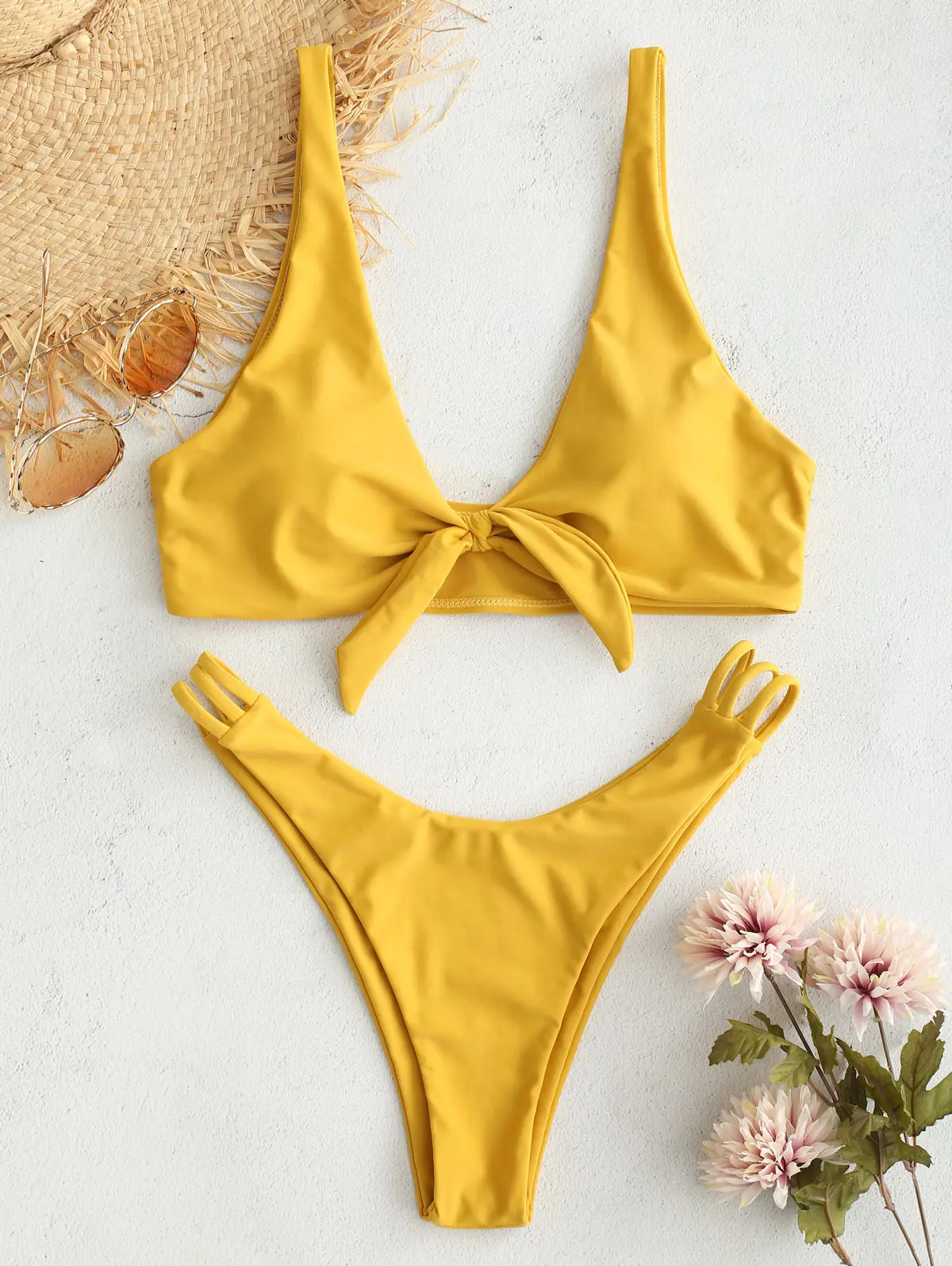 zaful yellow swimsuit