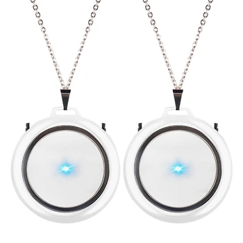 

Necklace Air Purifier, Hanging Neck Portable Car Oxygen Bar Negative Ion Air Purifier-White (2 Pack)