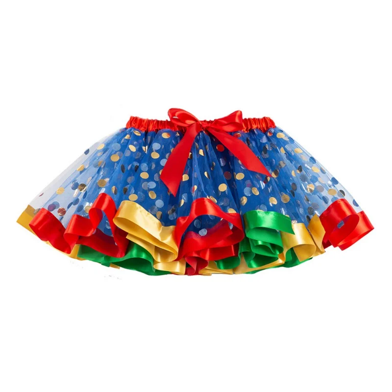 Girls Summer Mesh Dot Print High Waist Skirt Tutu Skirt Baby Kids Dance Birthday Party Tulle Skirt Girls Halloween Costume