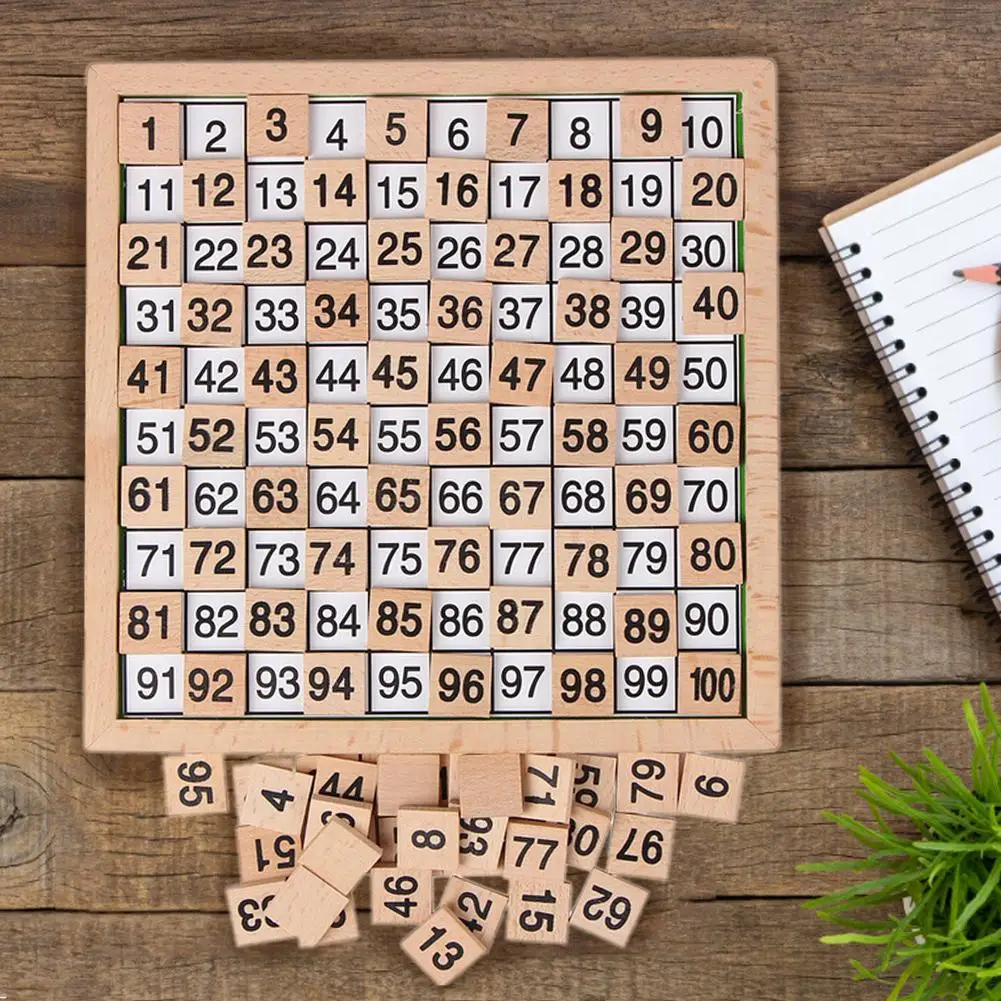  Kids Learning Board Teaching Toy Elm 1-100 Digital Continuous Board Enlightenment Children Early Ed - 4000079635112