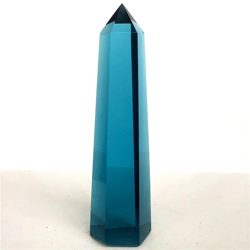 

wand smelting blue quartz Crystal Stone and craft reiki healing Decorative hexagonal prisms
