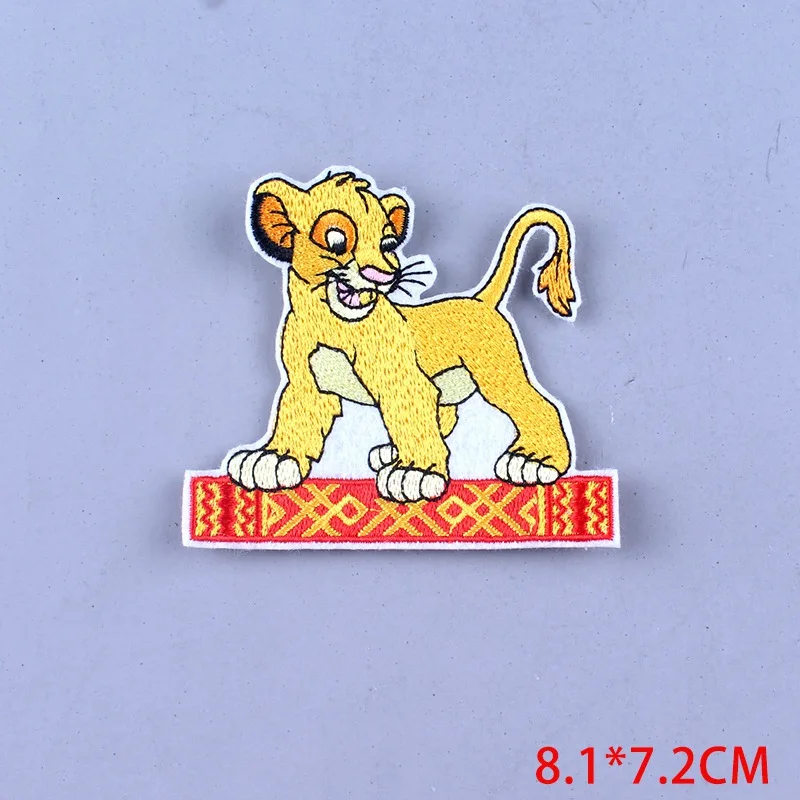 5P-PE4534CT Pulaqi Король Лев Симба аппликация нашивки мультфильм аниме кошка нашивка вышитая железная нашивка для Бейджи для одежды полоса Наклейка F - Цвет: 5P-PE4534CT