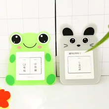 Декоративные наклейки с люминесцентным выключателем, защитный чехол для выключателя, легко установить, Мультяшные животные, спальня