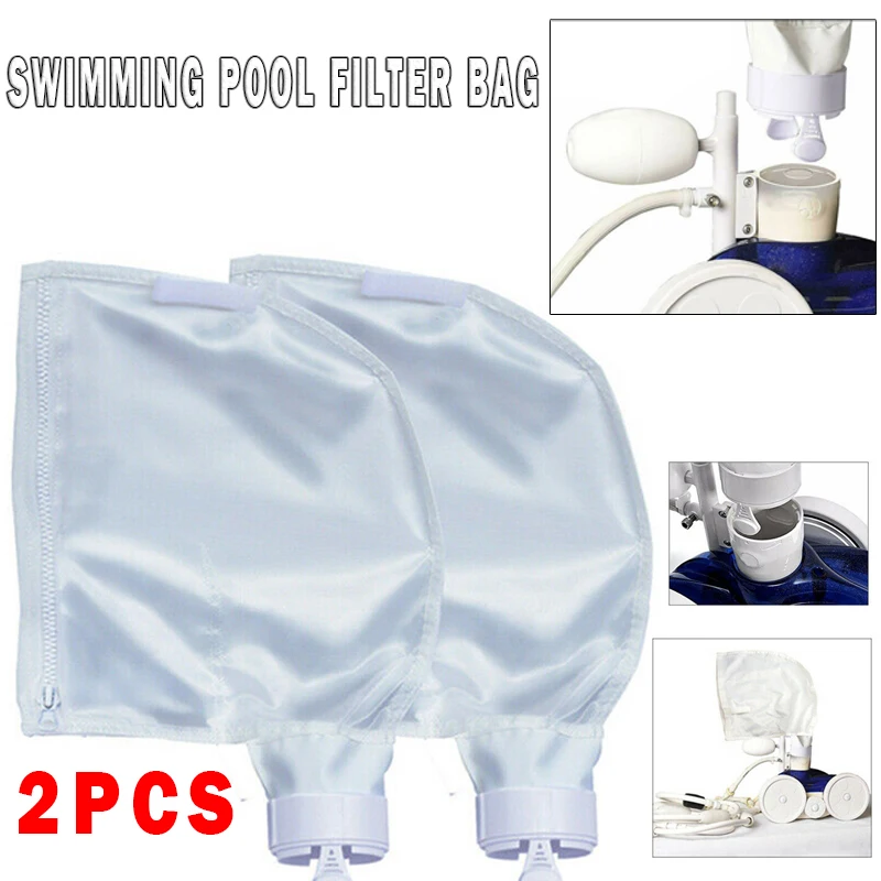 

2pcs Zipper Garbage Filter Bag For Collecting Fallen Leaves Bugs Twigs Sand And Silt Swimming Pool Cleaner Accessories