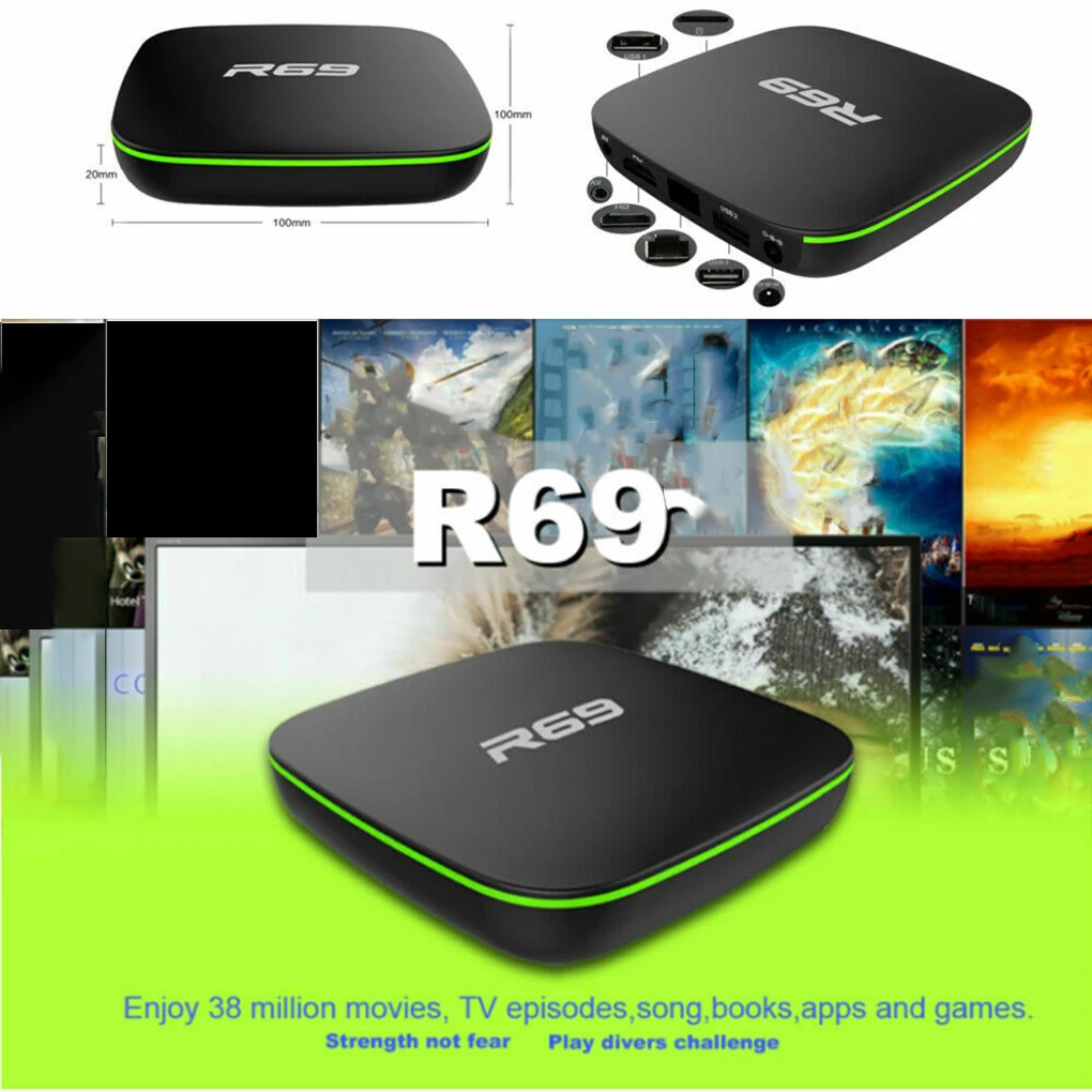 Smart tv Box 1+ 8G четырехъядерный HD 2,4 GHz WiFi 4K медиаплеер ТВ приемник Пульт дистанционного управления EU/US/AU/UK штекер
