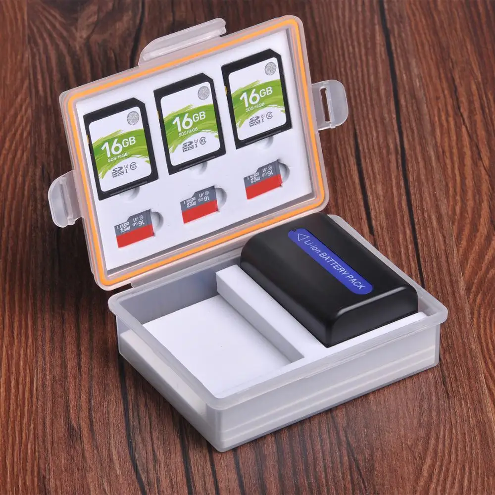 Camera Battery Storage Box SD Memory Card Case for Canon LP-E6 BP-511 Sony NP-FZ100 NP-FM500H NP-FM50 Nikon EN-EL15 EN EL3E EL3 |