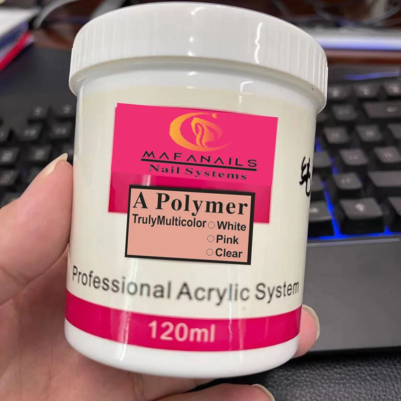 1Bottle 120ml Acrylic Powder For Nails Art Polymer Tips Builder Pink,Clear,White Nails Professional Acrylic Nail Powders &*& 2