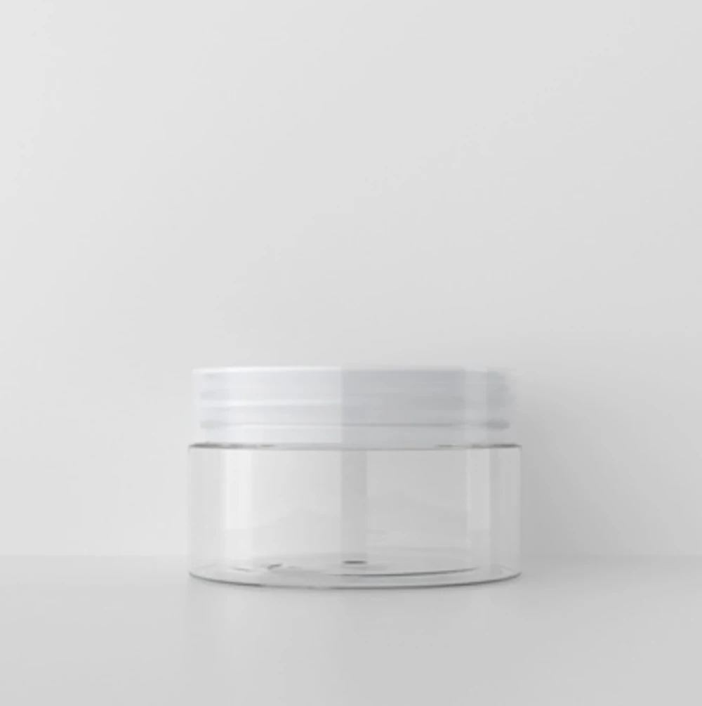 100pcs plastic container for cream with lid, cream jar 100g PET plastic bottles for sale - Цвет: clear lid