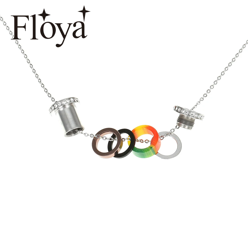 Floya Lovers хрустальные подвески ожерелье s регулируемое стальное ожерелье женский сменный Шарм Комбинируемые Подвески Femme Bijoux