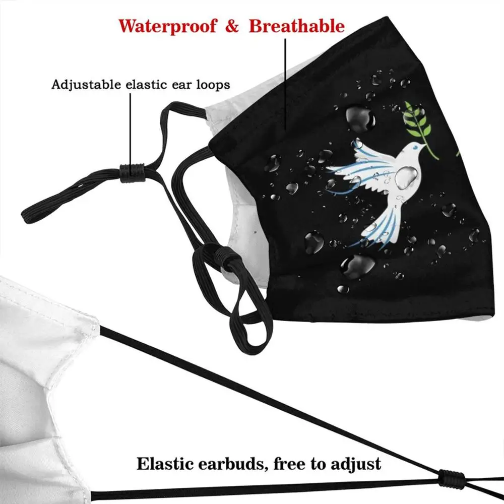 Friendship Doves Best Friends Peace Gift Idea Adult Kids Washable Funny Face Mask With Filter Dove Bird Peace Fly Idea Pigeon