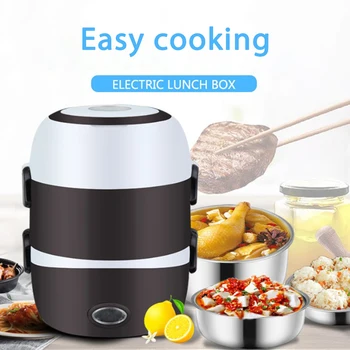 

Heated Container Electric Lunch Box Multicooker Mini Electric Rice Cooker 3 Layers Portable Meal Thermal Heating Lunch Box