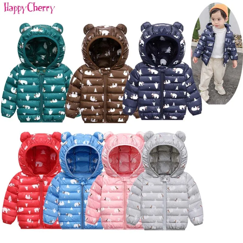

Autumn Winter Children Down Parkas Jacket For Girls Boys Kids Jacket Coat Baby Warm Hooded Outerwear Coat Clothing 12M-5T