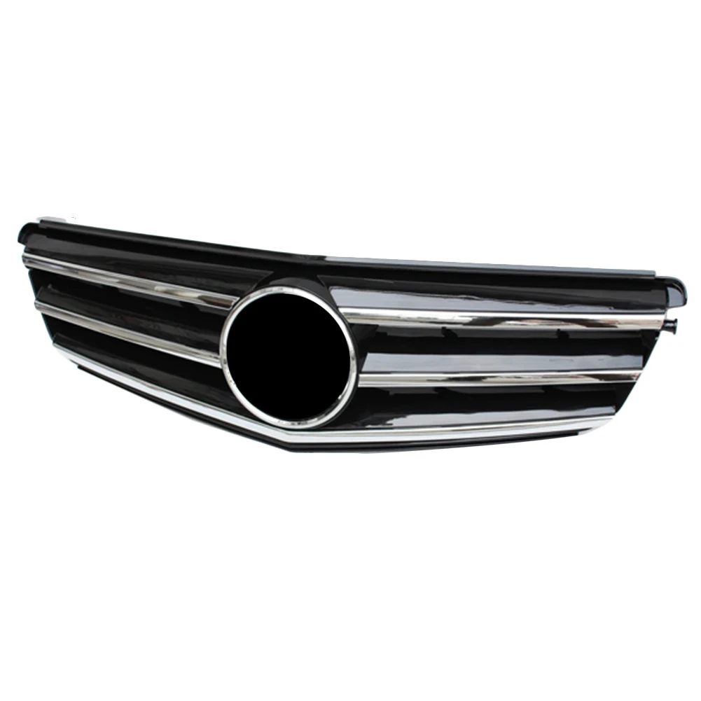 Передняя решетка автомобиля верхний гриль для Mercedes-Benz C-Class W204 C300 C350 C250 2008 2009 2010 2011 2012 2013 хром Черный ABS