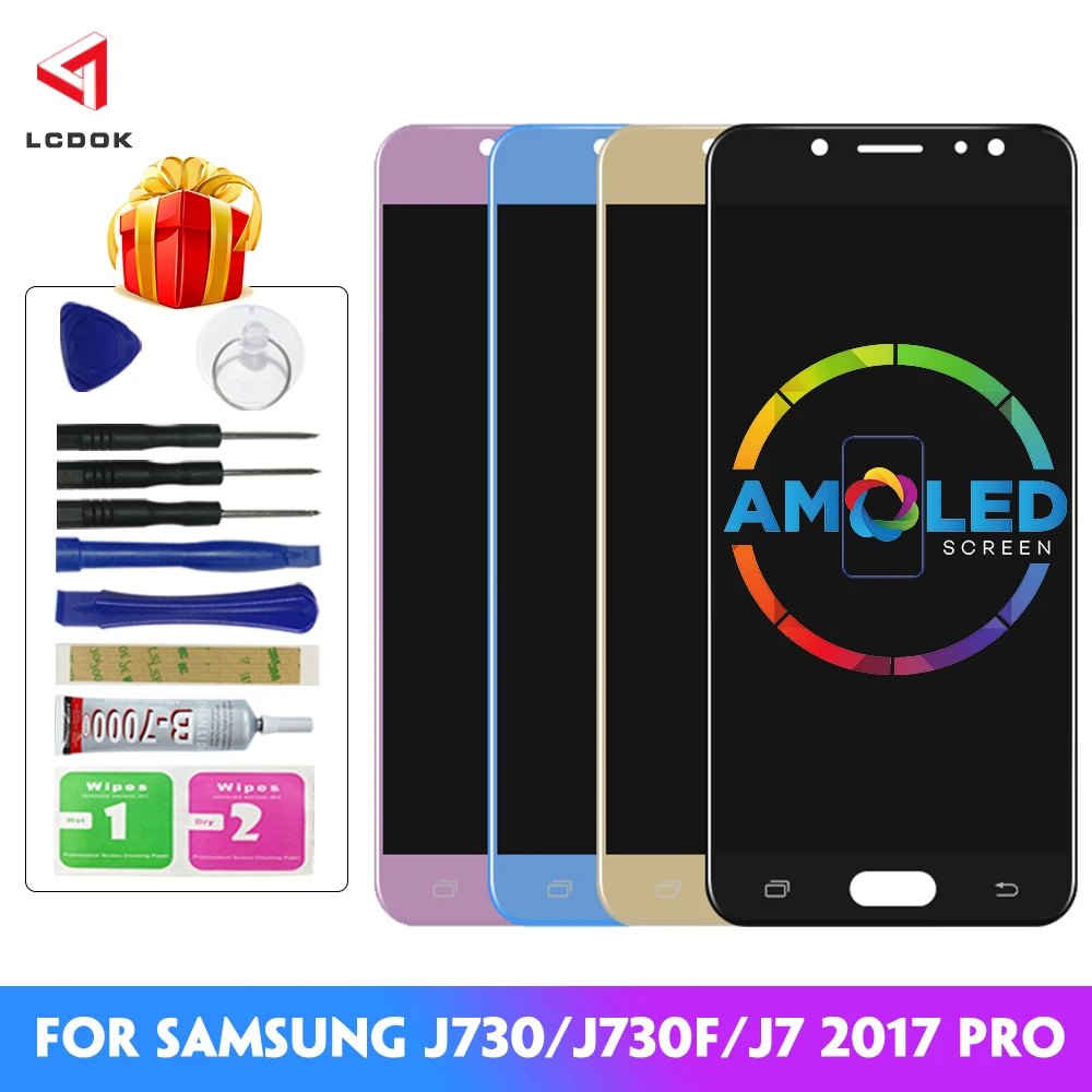 J7 Pro Super AMOLED lcd для samsung Galaxy J730 2017 J730F J730G J730GM ЖК-дисплей кодирующий преобразователь