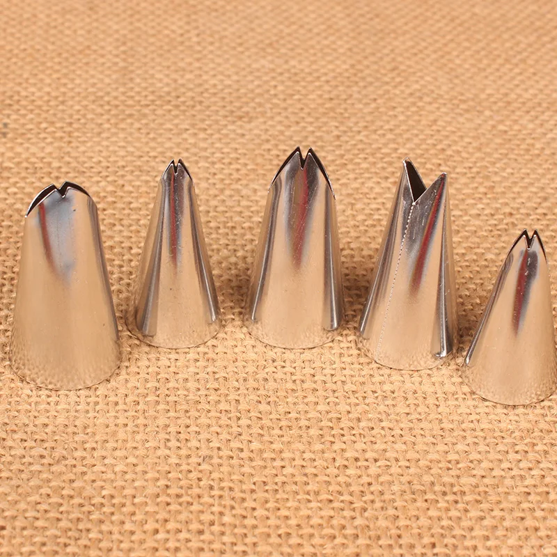 6Pcs Set Leaves Nozzles Stainless Steel Icing Piping Nozzles Tips Pastry Tips For Fondant Cake Baking Decorating Tools cake decorating tip set,cake icing nozzles,baking nozzle set,cake decorating nozzle set