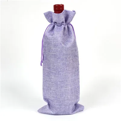 G 2 шт.! Балка рот Мешковины Джутовая сумка шампанского вина штора чехлы упаковка для праздника вечерние бутылки - Цвет: G