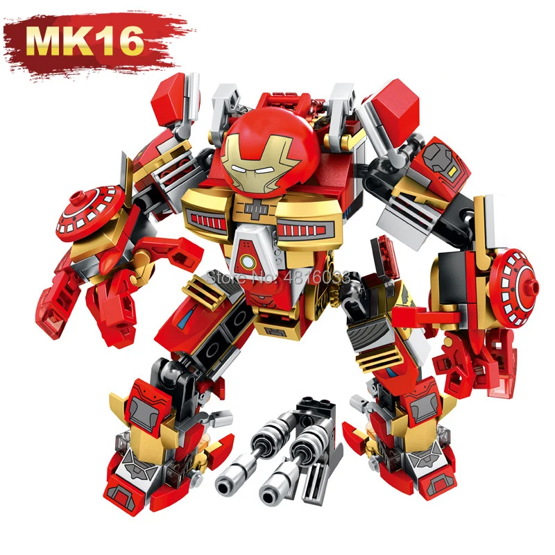 

Armor Mechs Iron Man MK16 Marvel Avengers Super Heroes Compatible legoingly Building Blocks Bricks Toys For Children Gift
