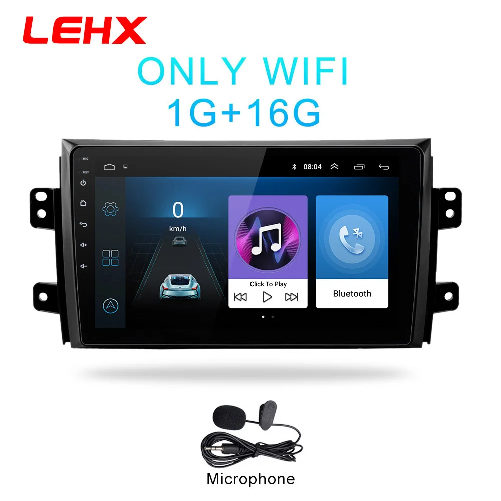 LEHX 2.5D ips экран Автомобильный Радио плеер для Suzuki SX4 2006 2007 2008-2011 2012 2Din Android 8,1 Мультимедиа gps навигационный плеер - Цвет: LE-SX4-MIC