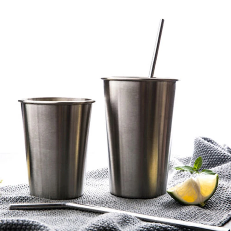 

350ml/500ml Stainless Steel Mug Drinking Coffee Beer Milkshake Soda Cup Tumbler