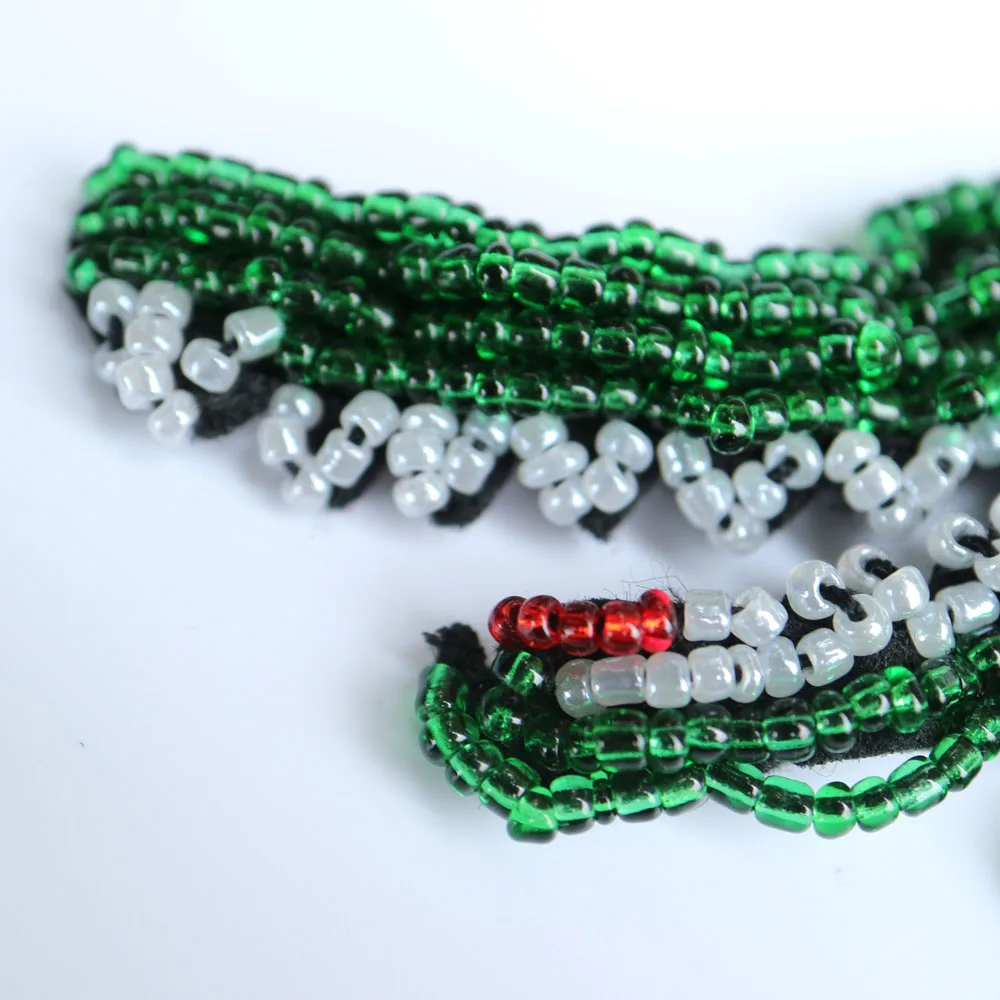 1 шт. зеленые вышивки под крокодила вышивка бисером нашивки для одежды стразы в